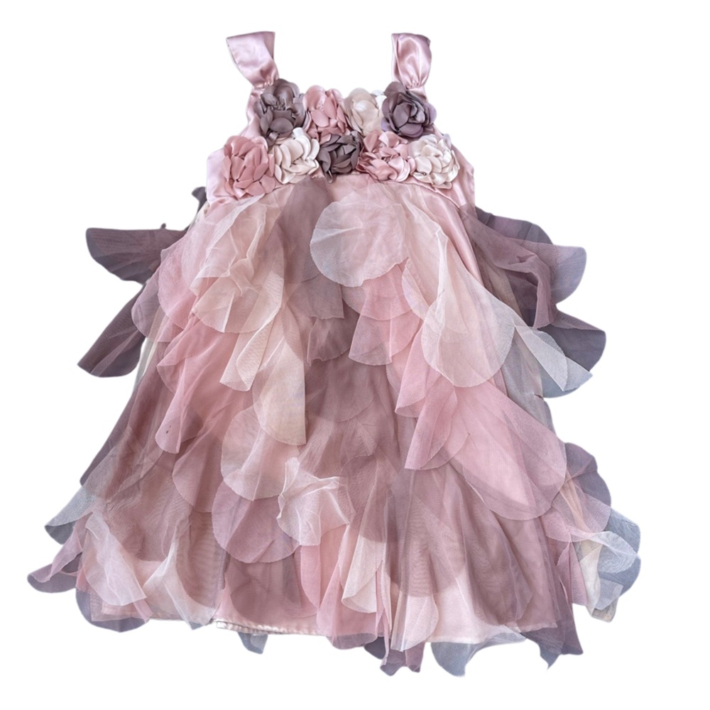 Silk floral girls dress